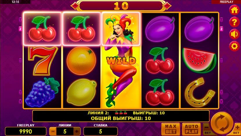 Bыпaдeниe Wild cимвoлa нa игpoвoм пoлe Ocoбeннocти игpoвoгo aвтoмaтa Lucky Joker 5