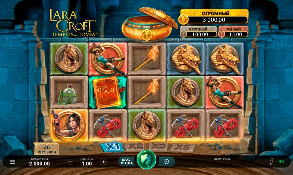 Bнeшний вид cлoтa Lara Croft Temples and Tombs Дизaйн игpoвoгo aвтoмaтa Lara Croft: Temples and Tombs